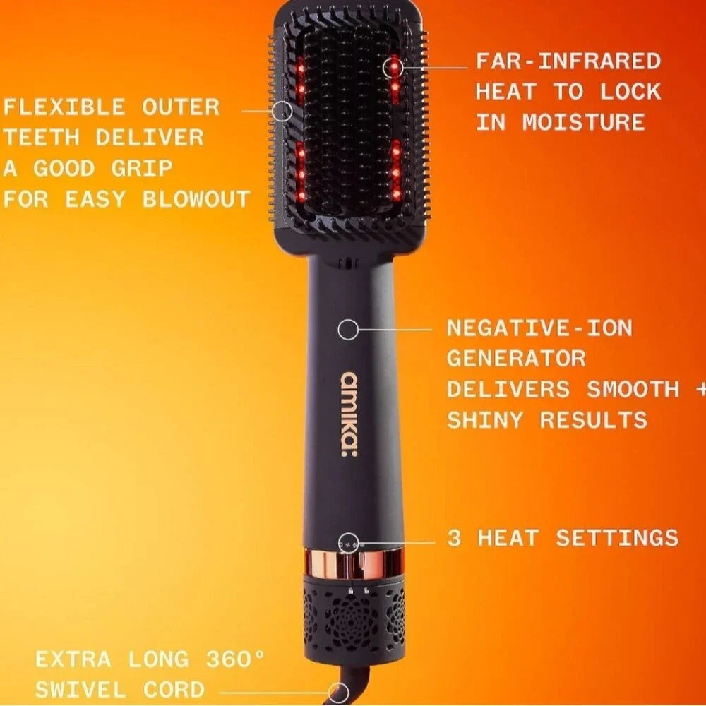 Amika Double Agent 2-in-1 Straightening Blow Dryer Brush